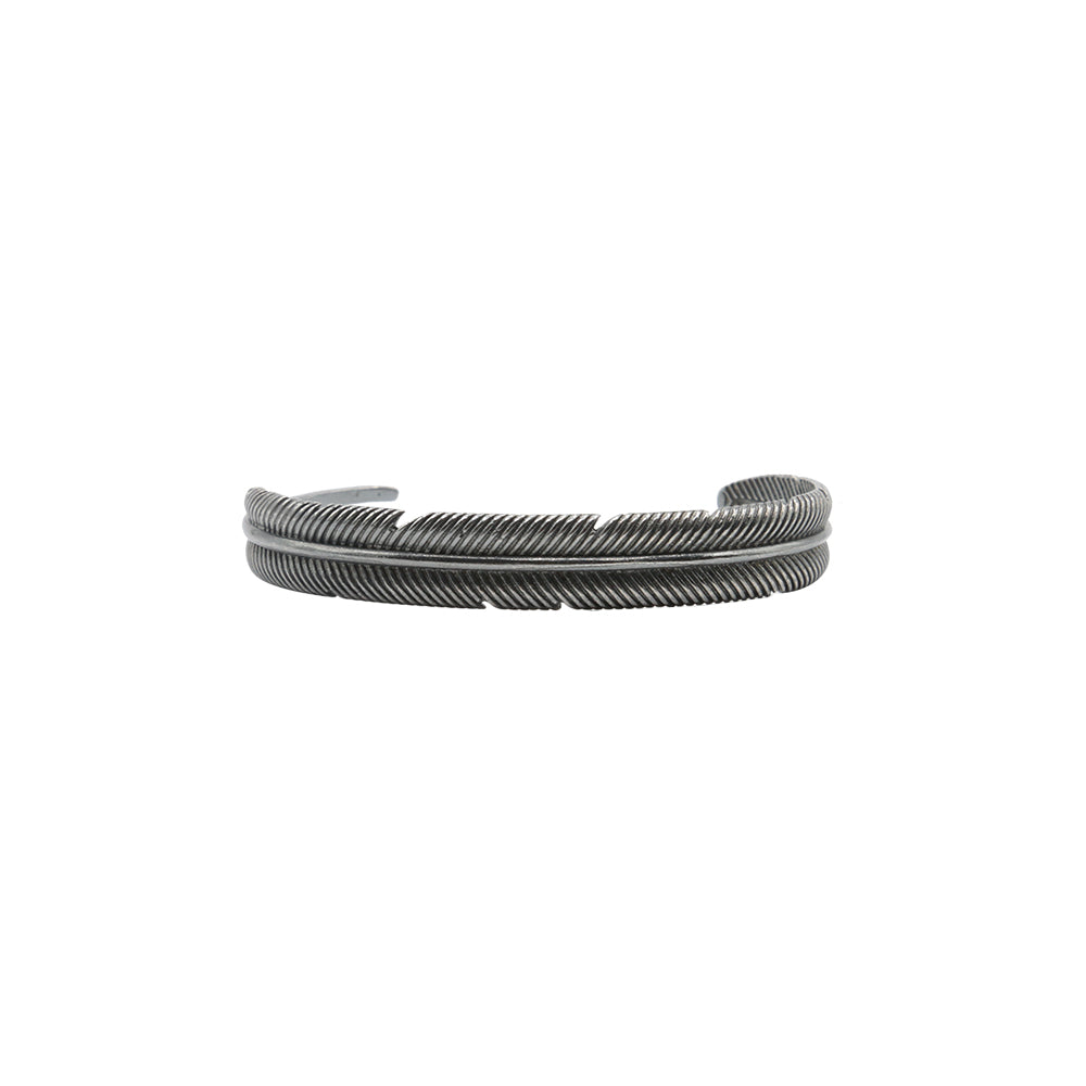 Bracelet de Créateur Jonc Plume Ruthénium 2