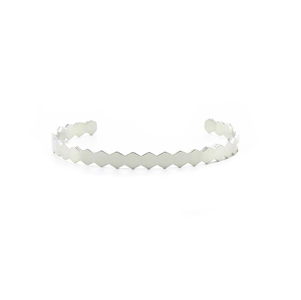 Bracelet de Créateur Jonc Losange Argent 2