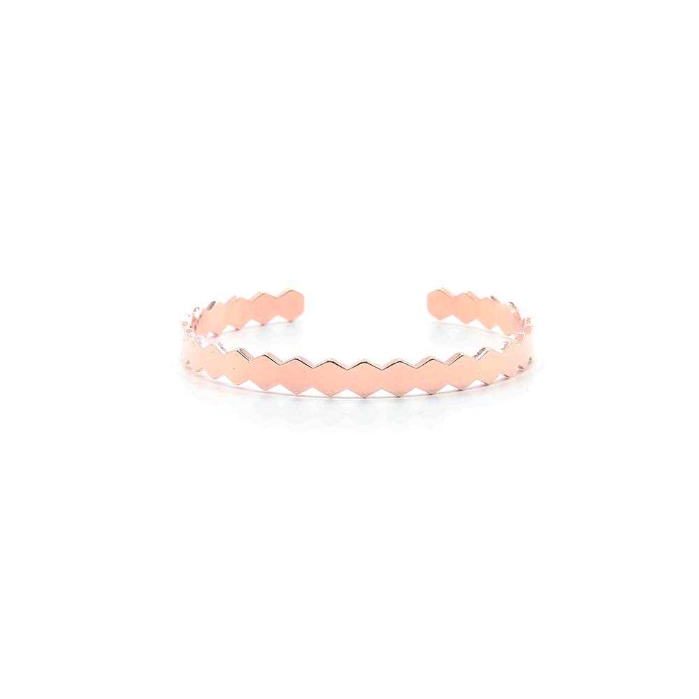 Bracelet de Créateur Jonc Losange Or Rose 2