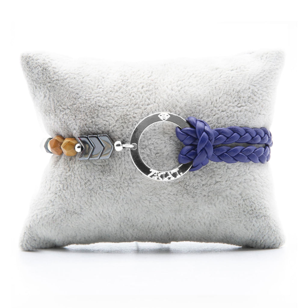 Bracelet Personnalisable Phoenix Woodstone Argent Bleu T