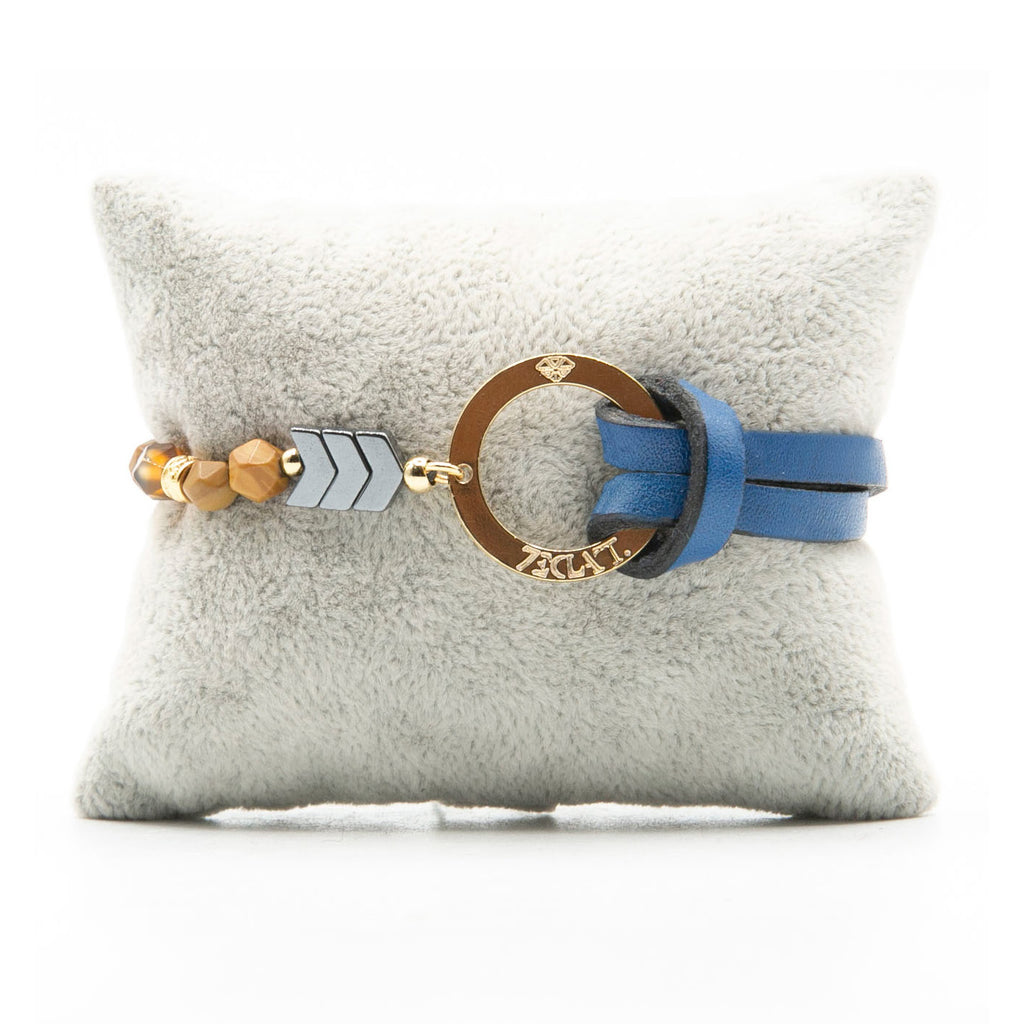 Bracelet Personnalisable Phoenix Woodstone Or Bleu