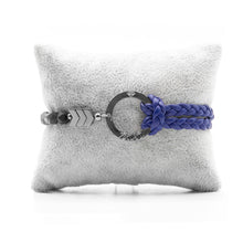 Charger l&#39;image dans la galerie, Bracelet Personnalisable Onyx Argent Bleu T