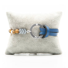 Charger l&#39;image dans la galerie, Bracelet Personnalisable Phoenix Woodstone Argent Bleu 