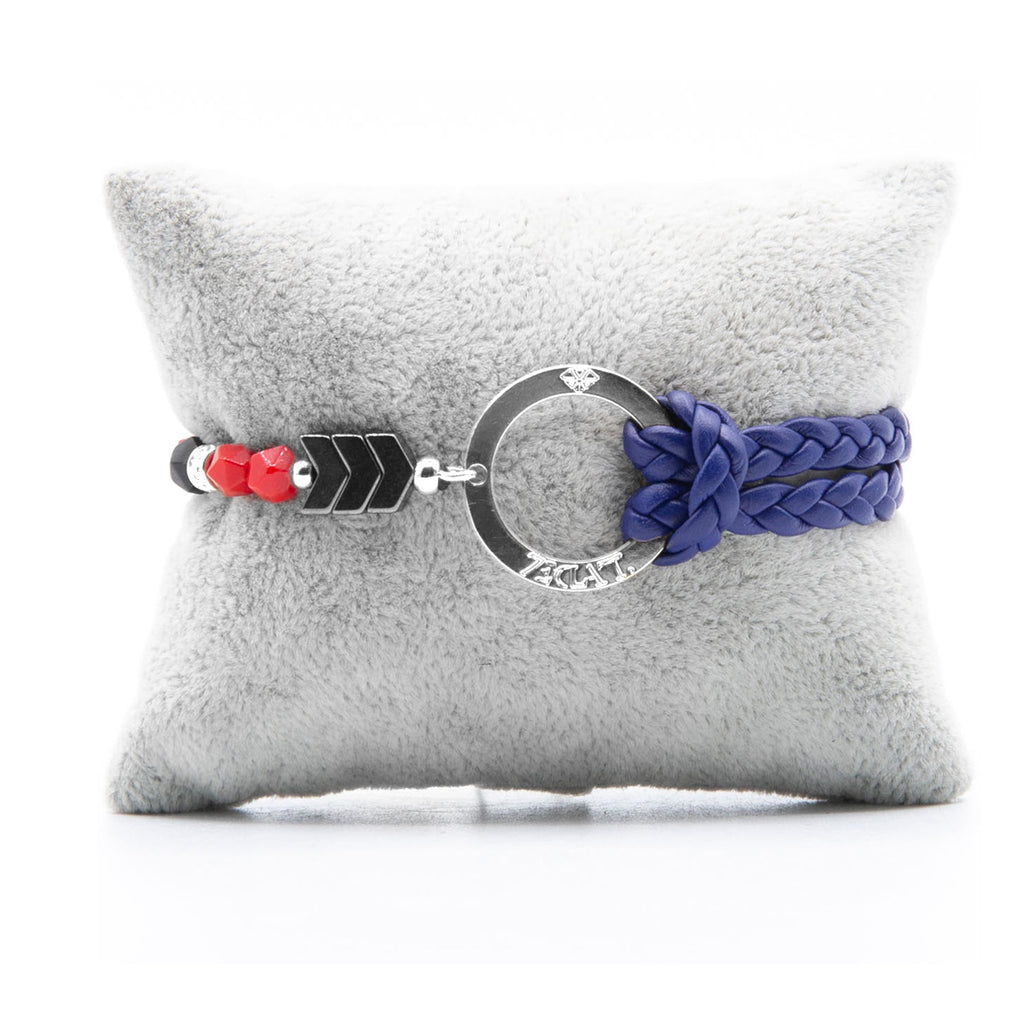 Bracelet Personnalisable Phoenix Rouge Argent Bleu