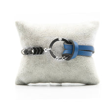 Charger l&#39;image dans la galerie, Bracelet Personnalisable Onyx Argent Bleu