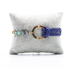 Charger l&#39;image dans la galerie, Bracelet Personnalisable Phoenix Emeraude Or Bleu T