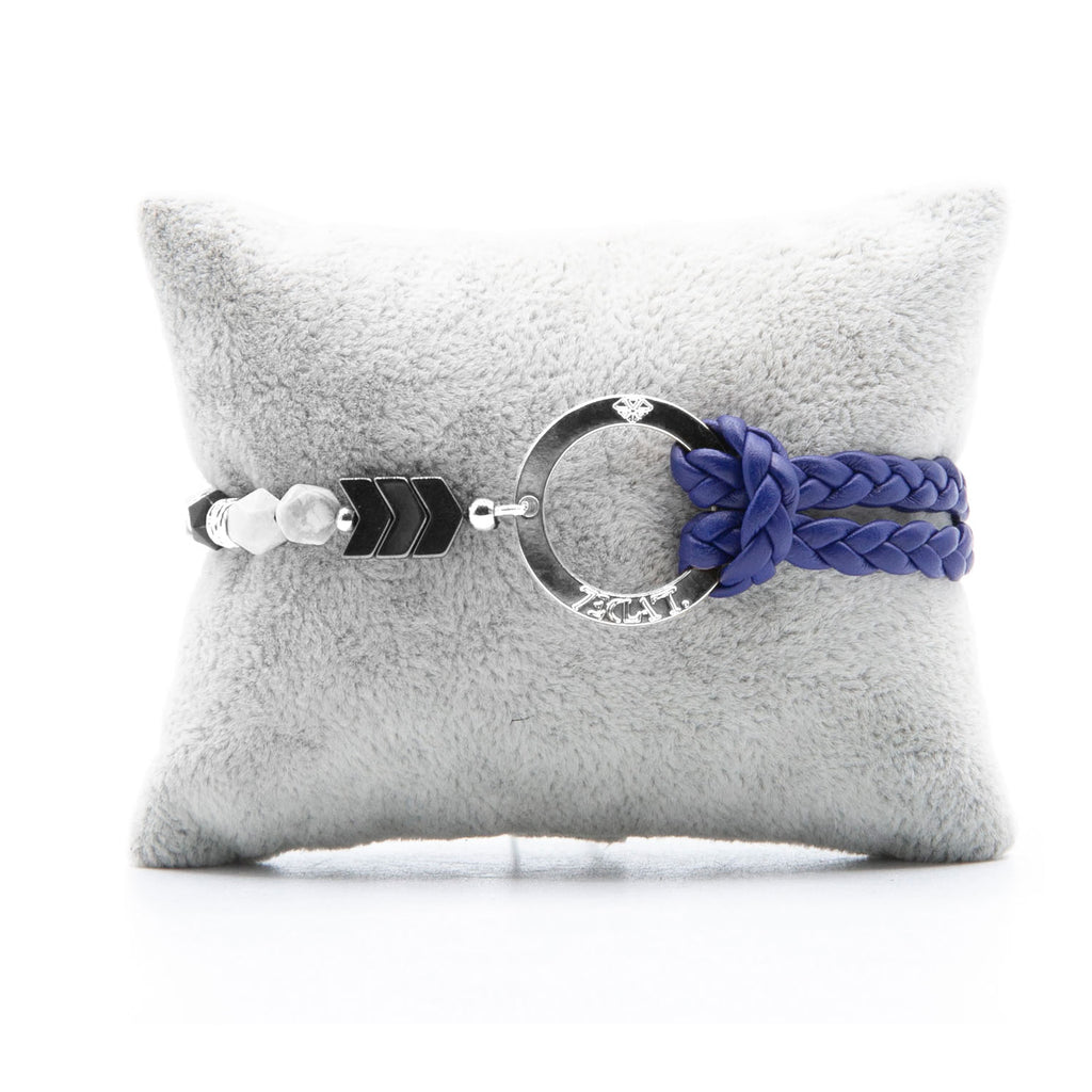 Bracelet Personnalisable Phoenix Howlite Argent Bleu T