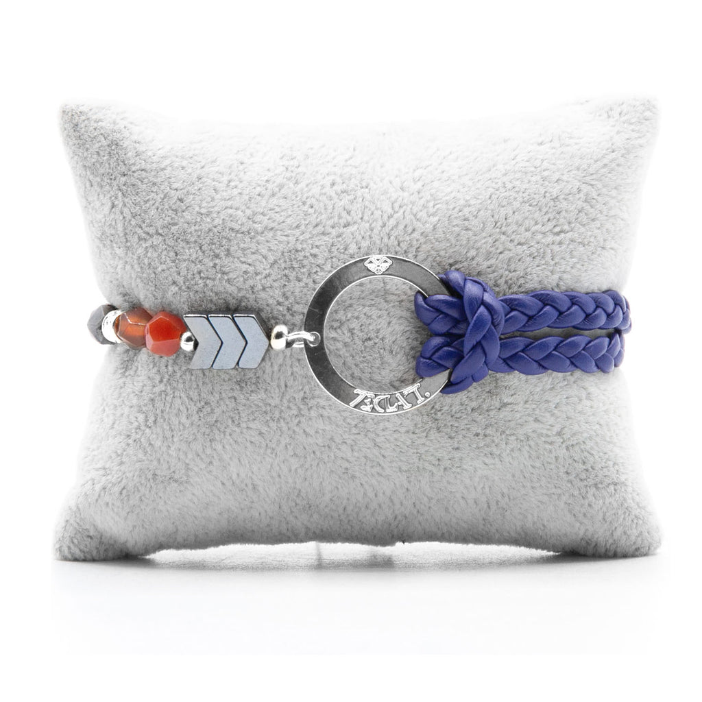 Bracelet Personnalisable Phoenix Agate Argent Bleu T