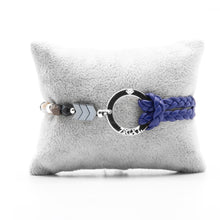 Charger l&#39;image dans la galerie, Bracelet Personnalisable Phoenix Œil de Faucon Argent Bleu T