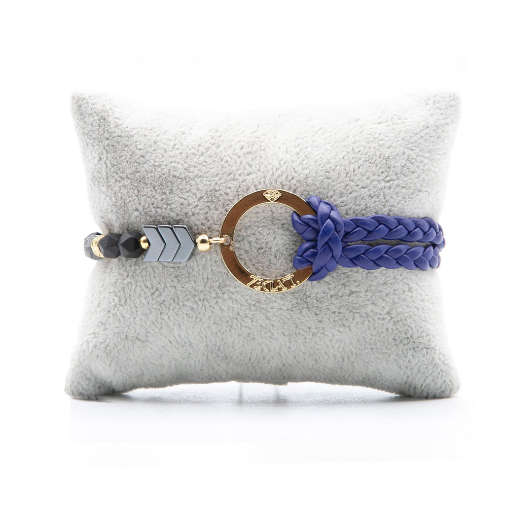 Bracelet Personnalisable Onyx Or Bleu T