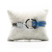 Charger l&#39;image dans la galerie, Bracelet Personnalisable Phoenix Œil de Faucon Argent Bleu