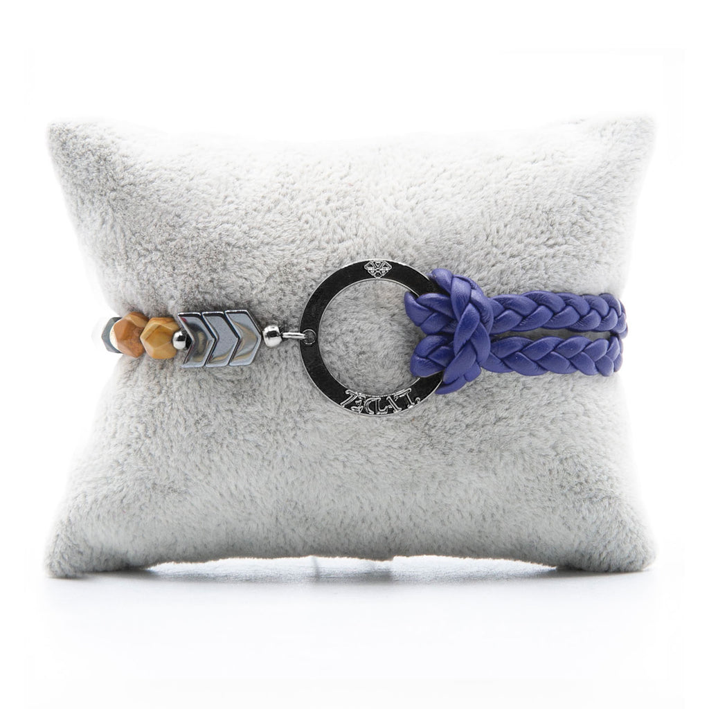 Bracelet Personnalisable Phoenix Woodstone Ruthénium Bleu T