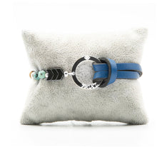 Charger l&#39;image dans la galerie, Bracelet Personnalisable Phoenix Emeraude Argent Bleu