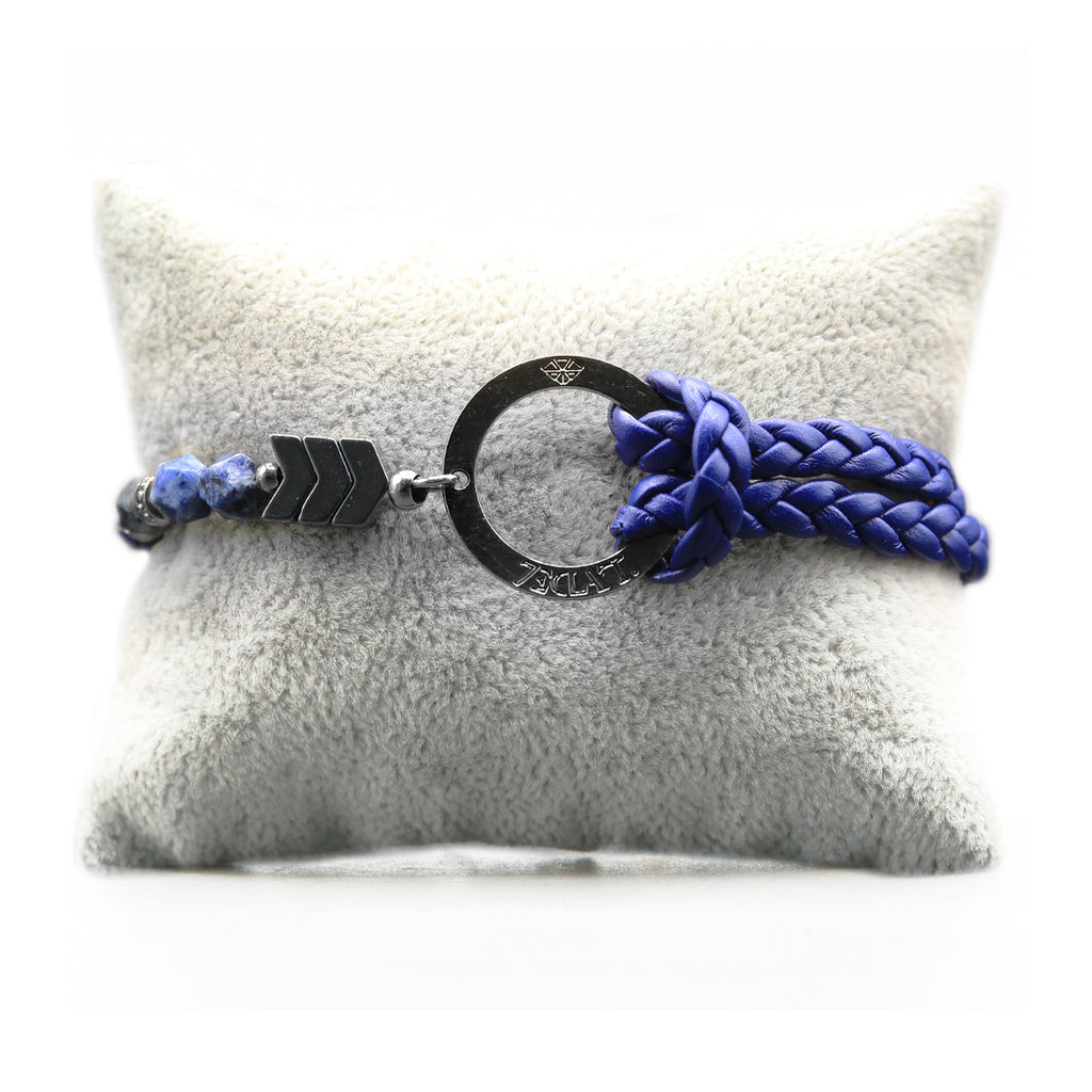 Bracelet Personnalisable Phoenix Sodalite Ruthénium Bleu T