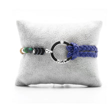 Charger l&#39;image dans la galerie, Bracelet Personnalisable Phoenix Œil de Tigre Vert Argent Bleu T