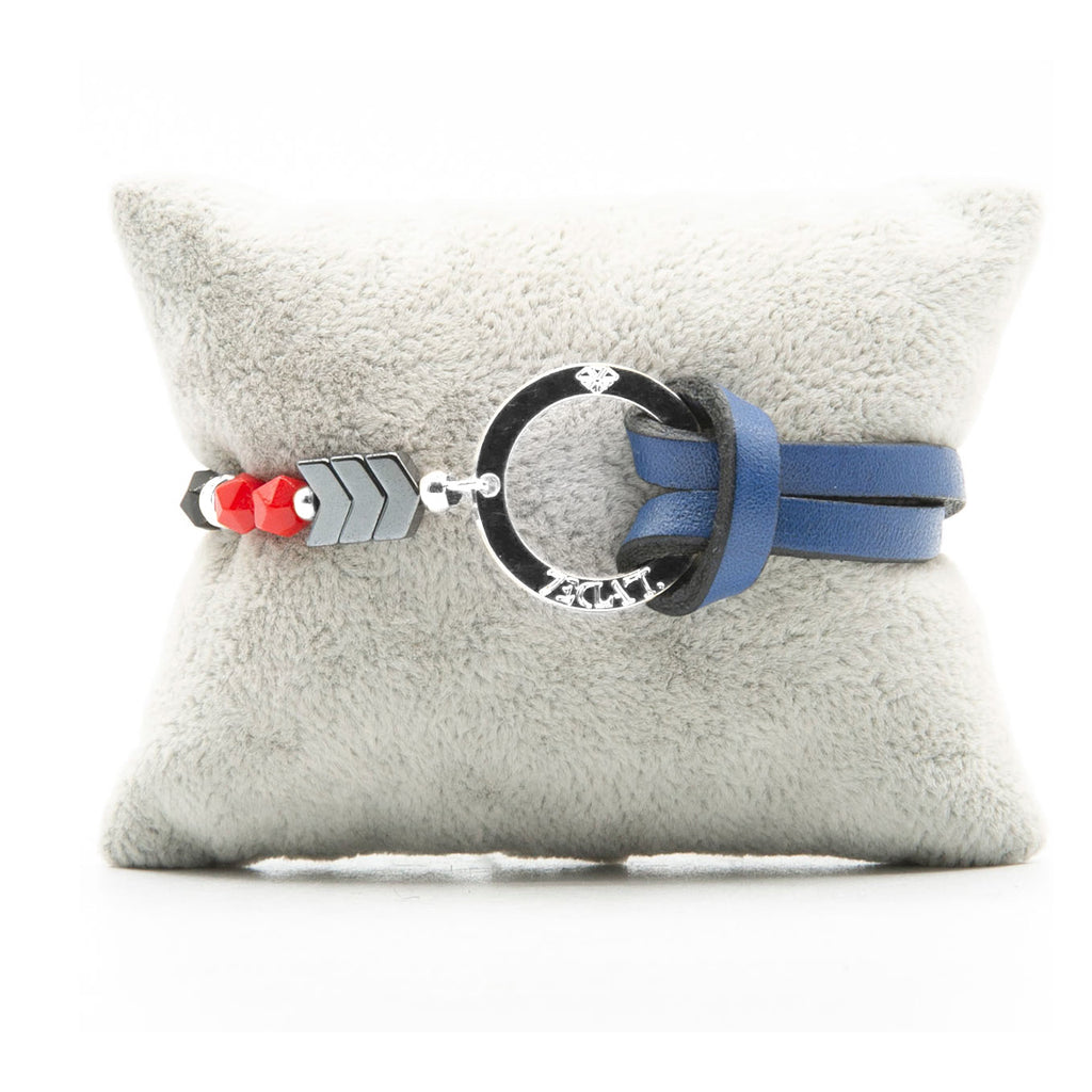 Bracelet Personnalisable Phoenix Rouge Argent Bleu