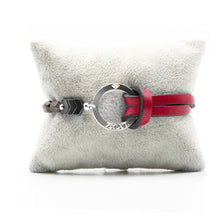 Charger l&#39;image dans la galerie, Bracelet Personnalisable Phoenix Œil de tigre Argent Rouge