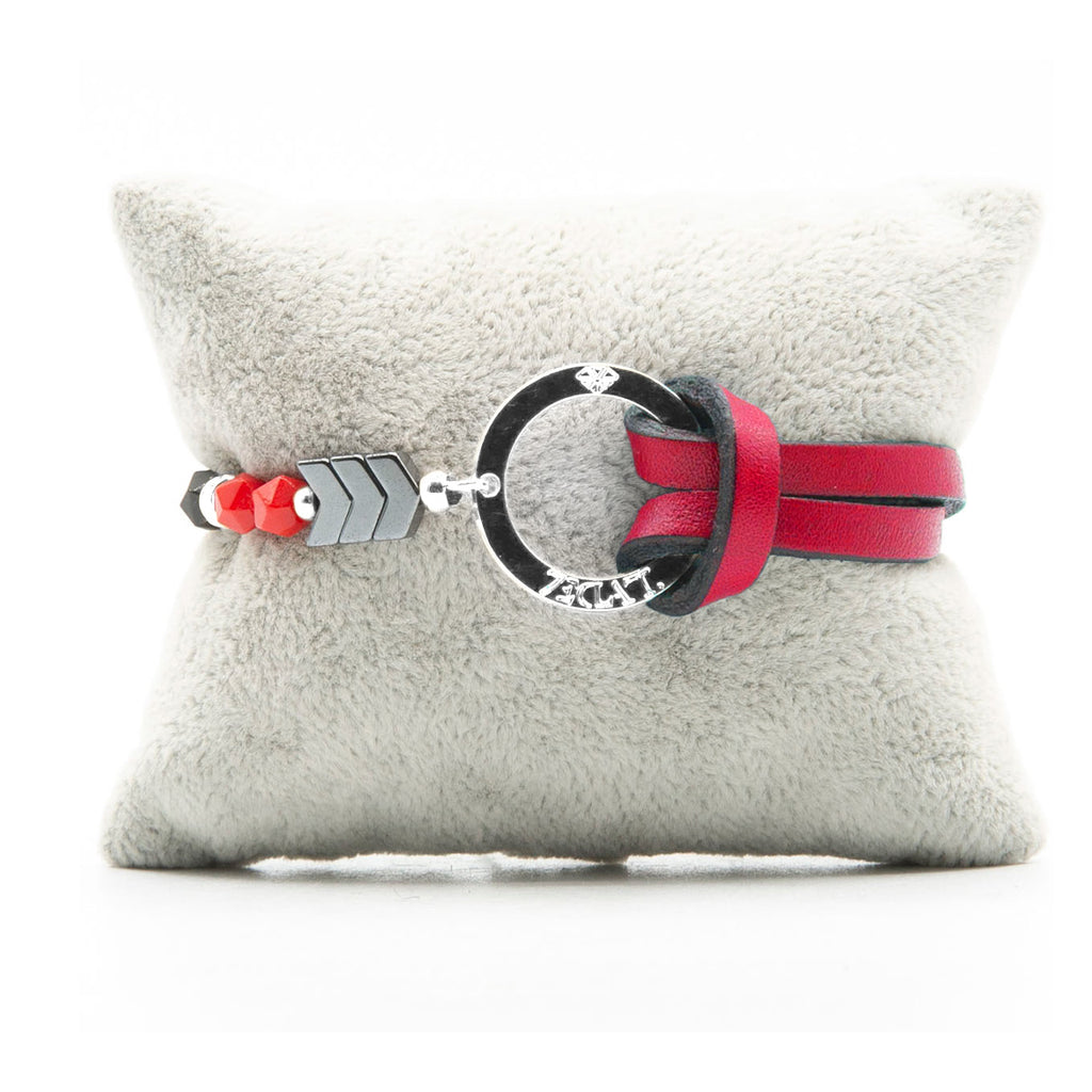 Bracelet Personnalisable Phoenix Rouge Argent Rouge