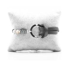 Charger l&#39;image dans la galerie, Bracelet Personnalisable Phoenix Agate Grise Argent Gris