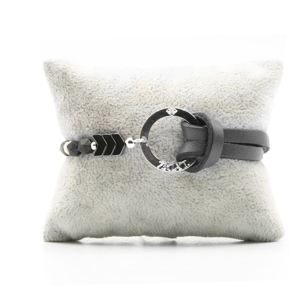 Bracelet Personnalisable Onyx Argent Gris