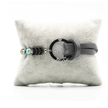 Charger l&#39;image dans la galerie, Bracelet Personnalisable Phoenix Emeraude Ruthénium Gris