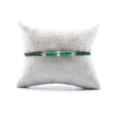 Charger l&#39;image dans la galerie, Bracelet Souverain Cordon Vert - Malachite Or