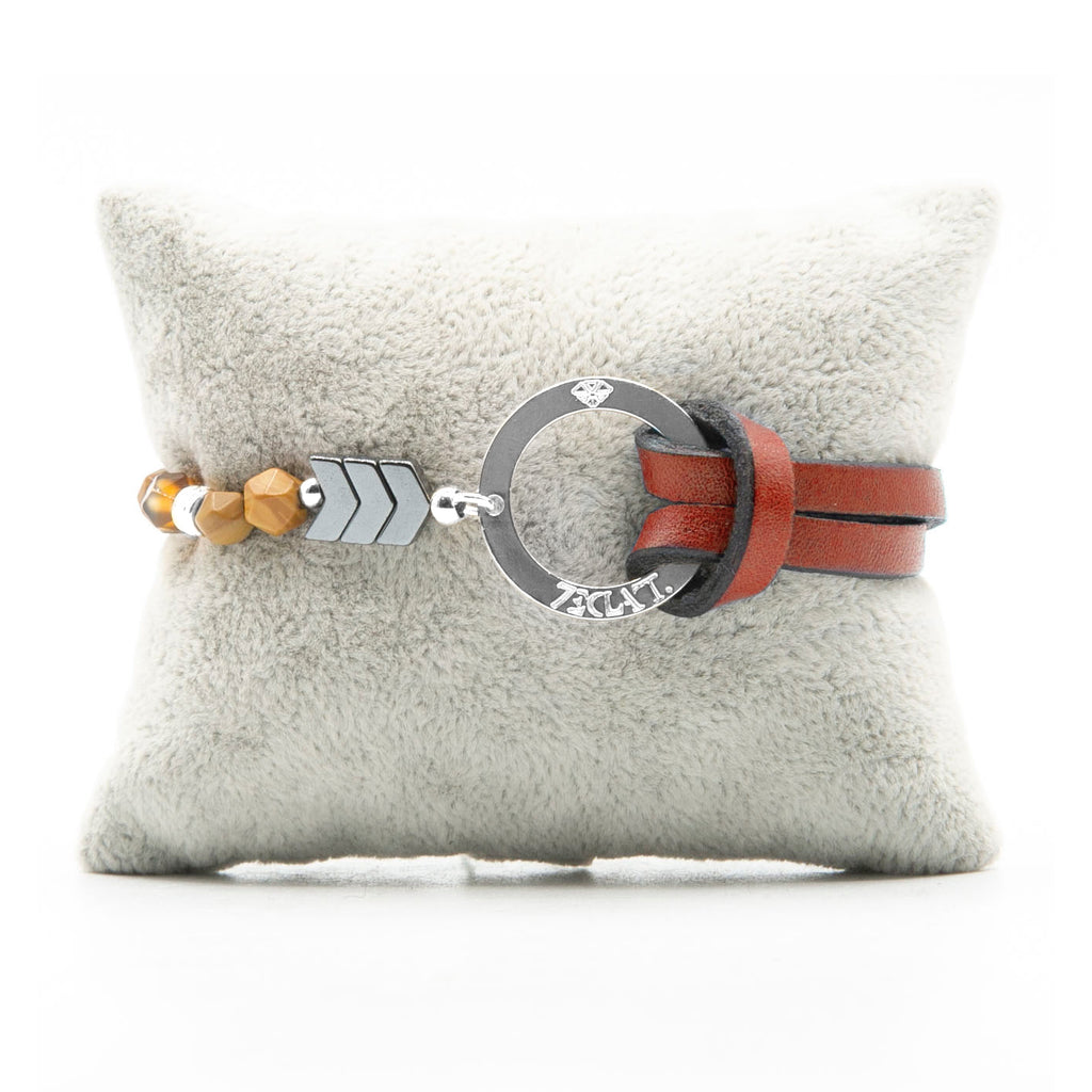 Bracelet Personnalisable Phoenix Woodstone Argent Rouge