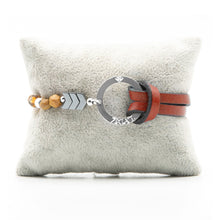 Charger l&#39;image dans la galerie, Bracelet Personnalisable Phoenix Woodstone Argent Rouge