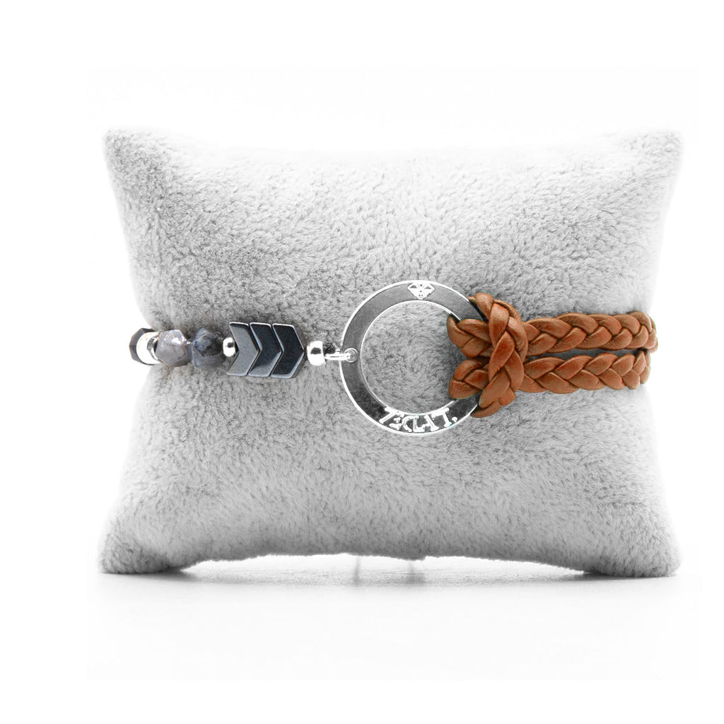 Bracelet Personnalisable Phoenix Gabbro Argent Marron T