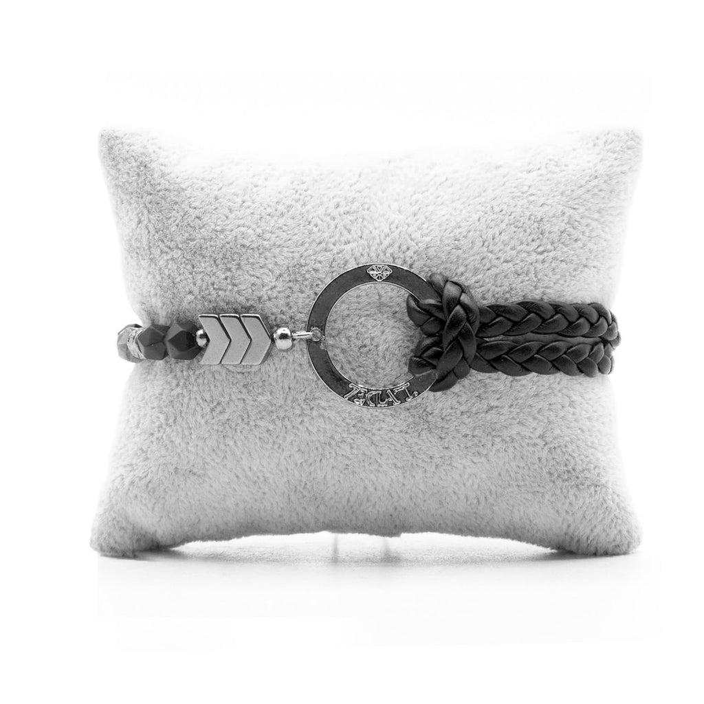 Bracelet Personnalisable Onyx Ruthénium Noir T