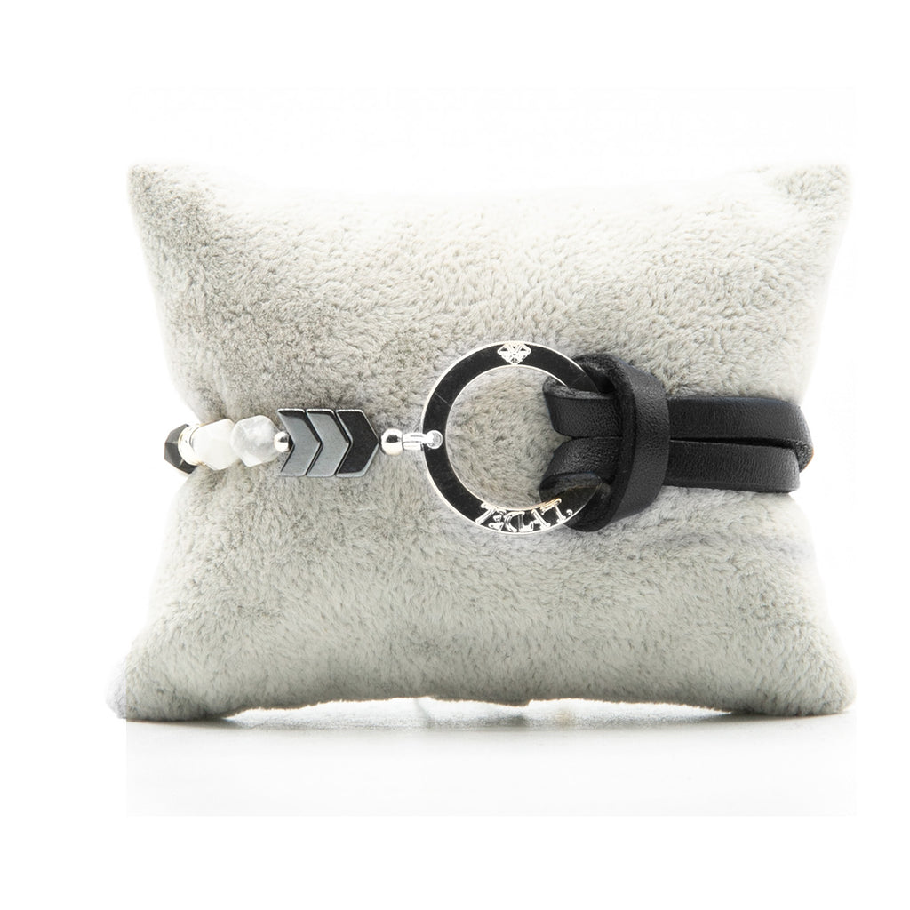 Bracelet Personnalisable Phoenix Howlite Argent Noir