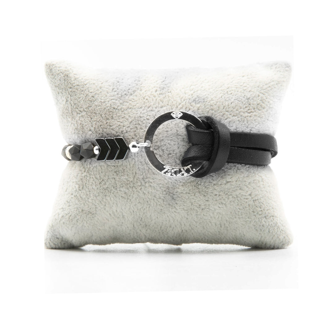 Bracelet Personnalisable Onyx Argent Noir