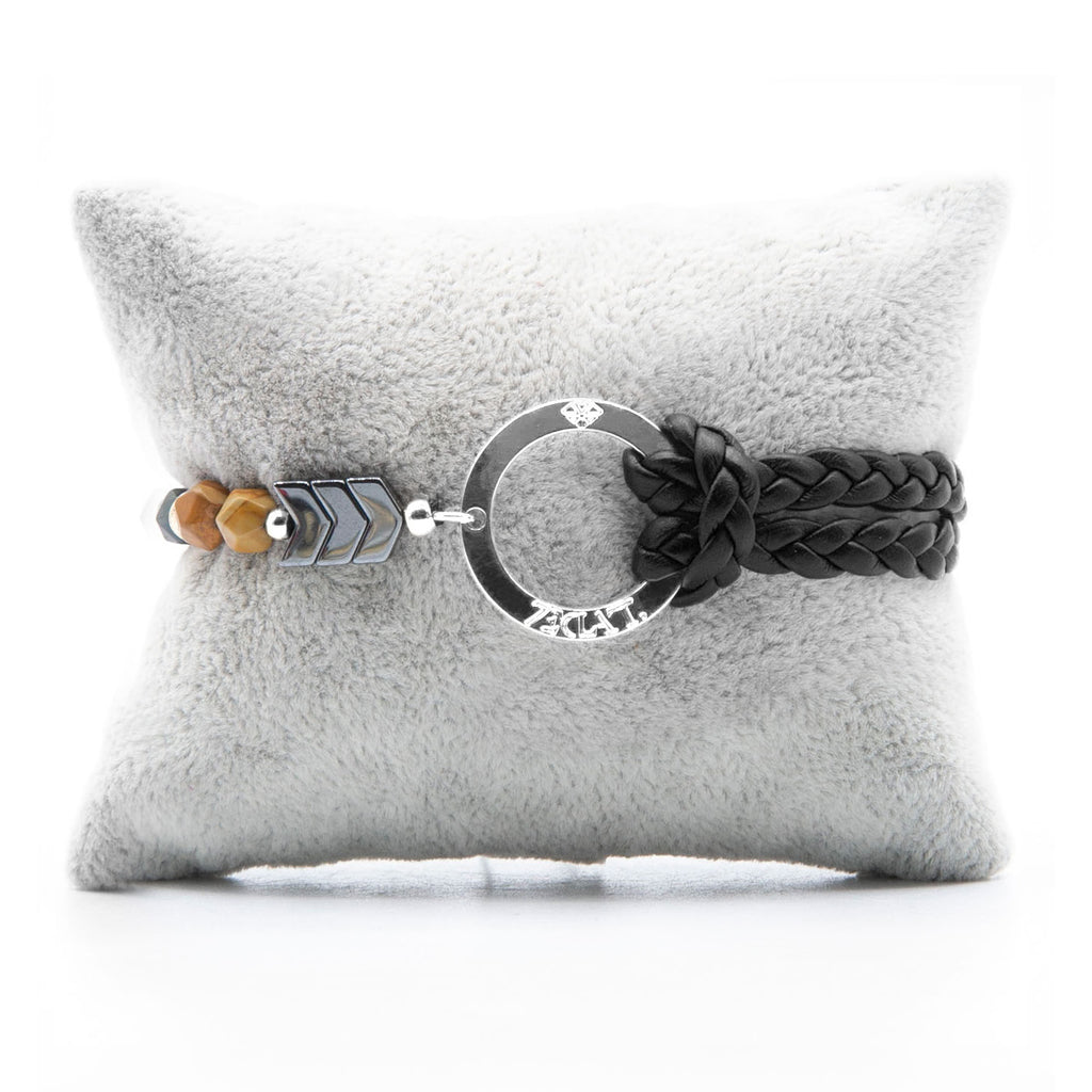 Bracelet Personnalisable Phoenix Woodstone Argent Noir T 