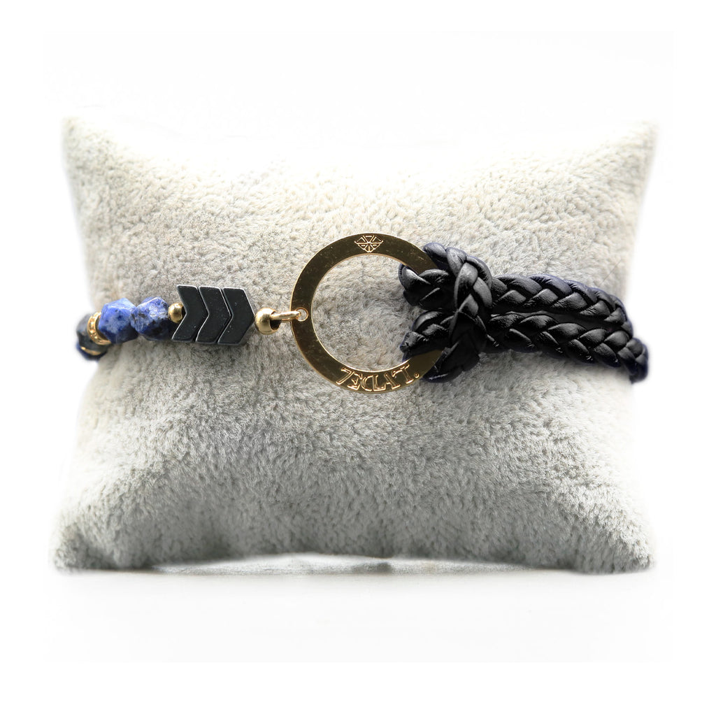 Bracelet Personnalisable Phoenix Sodalite Or Noir T