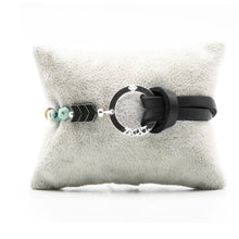 Charger l&#39;image dans la galerie, Bracelet Personnalisable Phoenix Emeraude Argent Noir