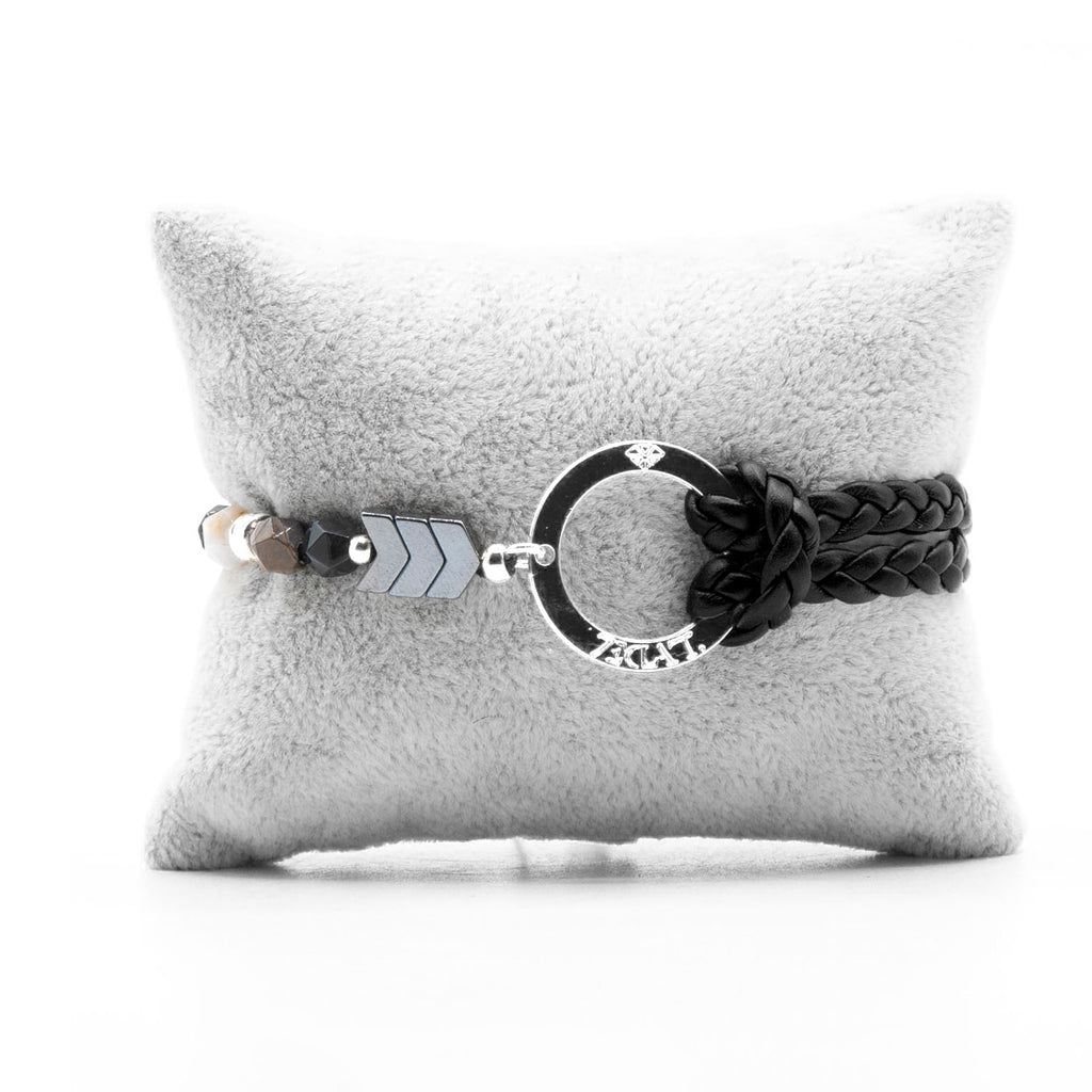 Bracelet Personnalisable Phoenix Œil de Faucon Argent Noir T