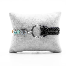 Charger l&#39;image dans la galerie, Bracelet Personnalisable Phoenix Emeraude Argent Noir T