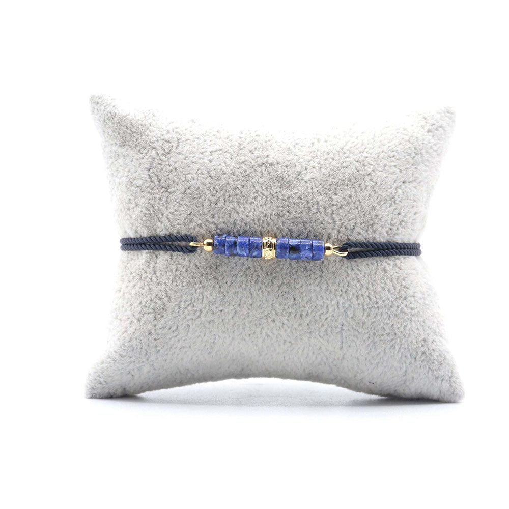 Bracelet Souverain Cordon Bleu Marin - Sodalite Or