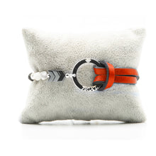 Charger l&#39;image dans la galerie, Bracelet Personnalisable Phoenix Howlite Argent Orange