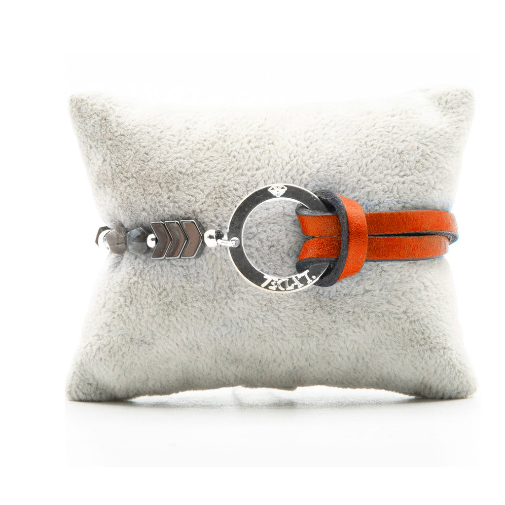 Bracelet Personnalisable Phoenix Gabbro Argent Orange