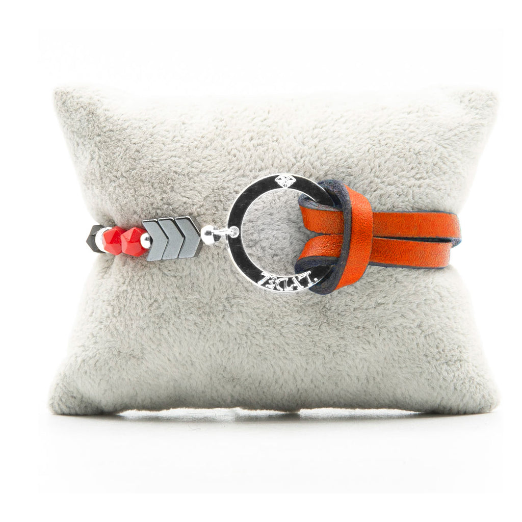 Bracelet Personnalisable Phoenix Rouge Argent Orange