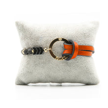 Charger l&#39;image dans la galerie, Bracelet Personnalisable Onyx Or Orange