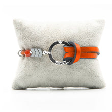 Charger l&#39;image dans la galerie, Bracelet Personnalisable Phoenix Agate Argent Orange