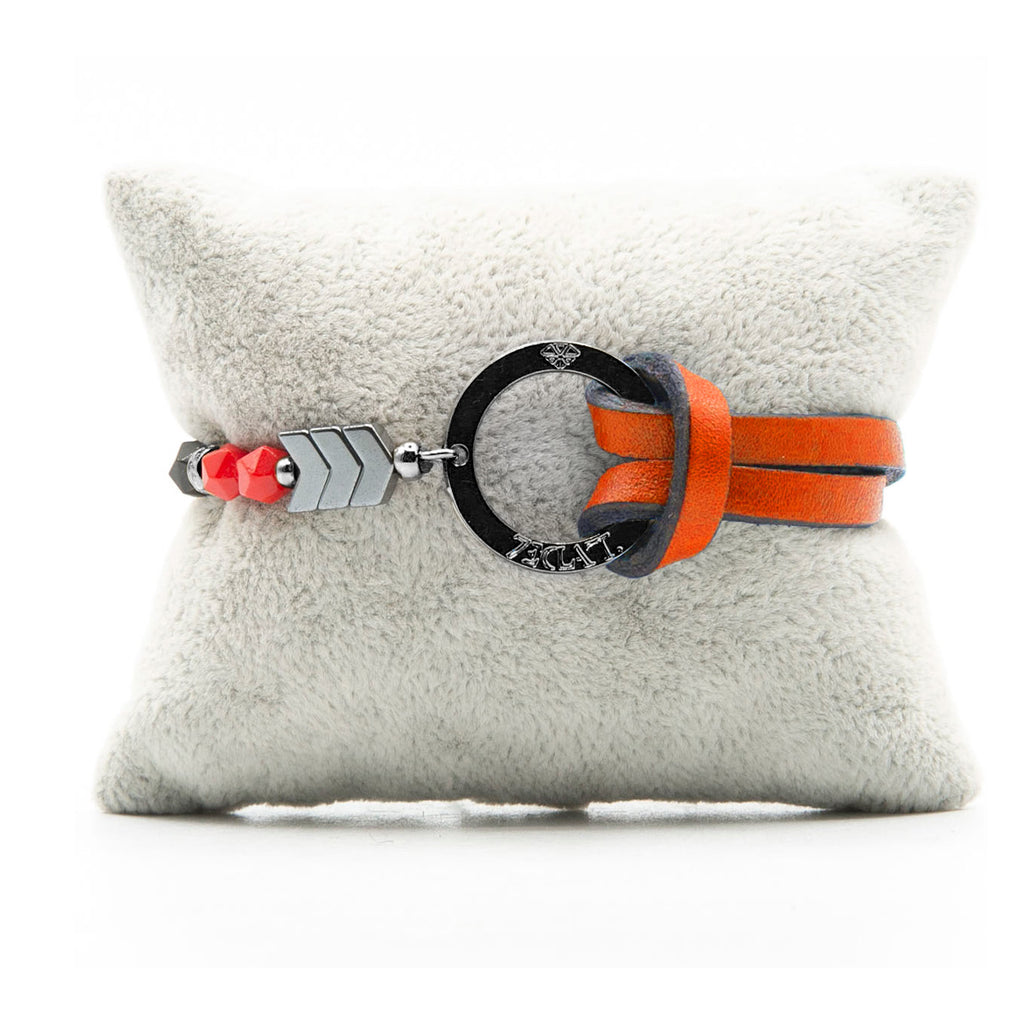 Bracelet Personnalisable Phoenix Rouge Ruthénium Orange