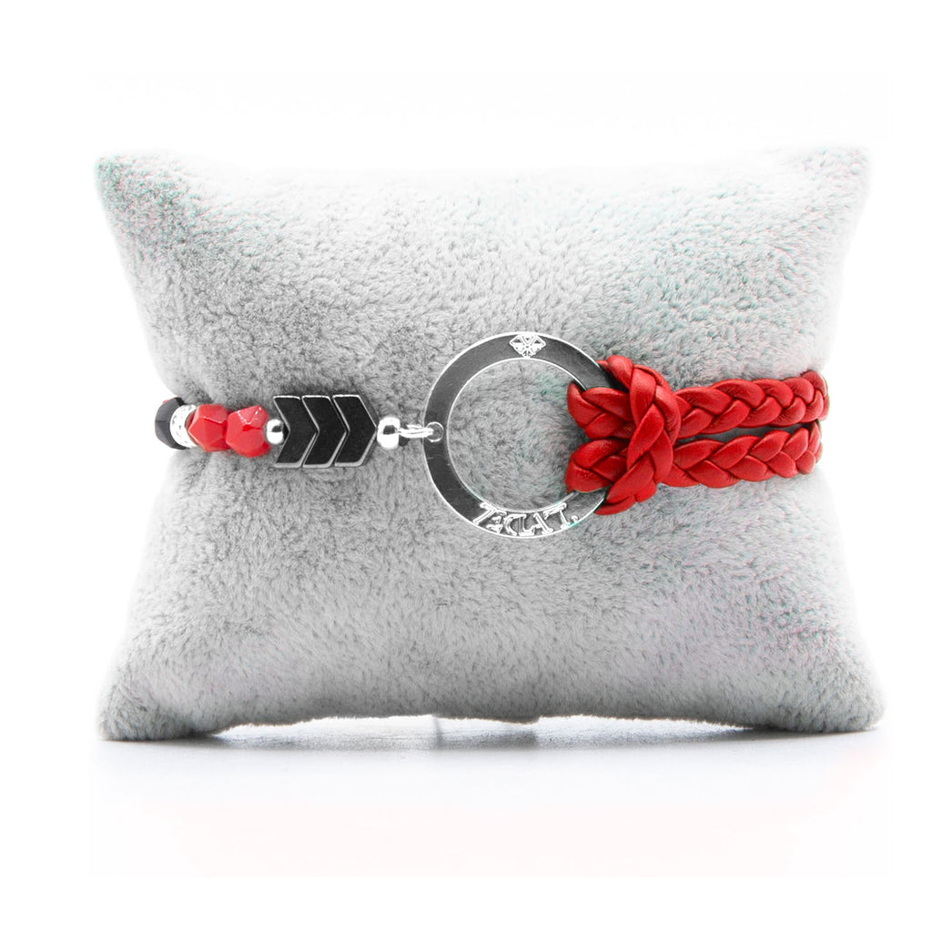 Bracelet Personnalisable Phoenix Rouge Argent Rouge T