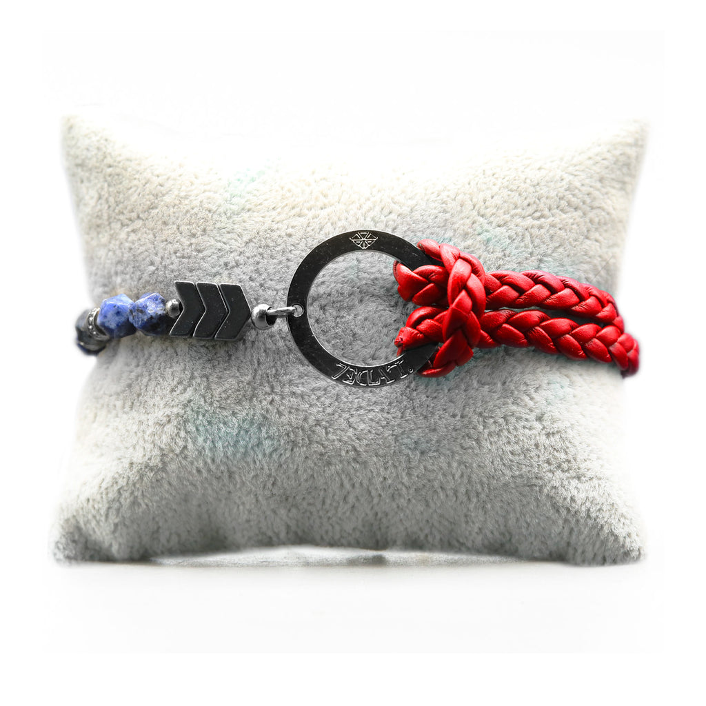 Bracelet Personnalisable Phoenix Sodalite Ruthénium Rouge T