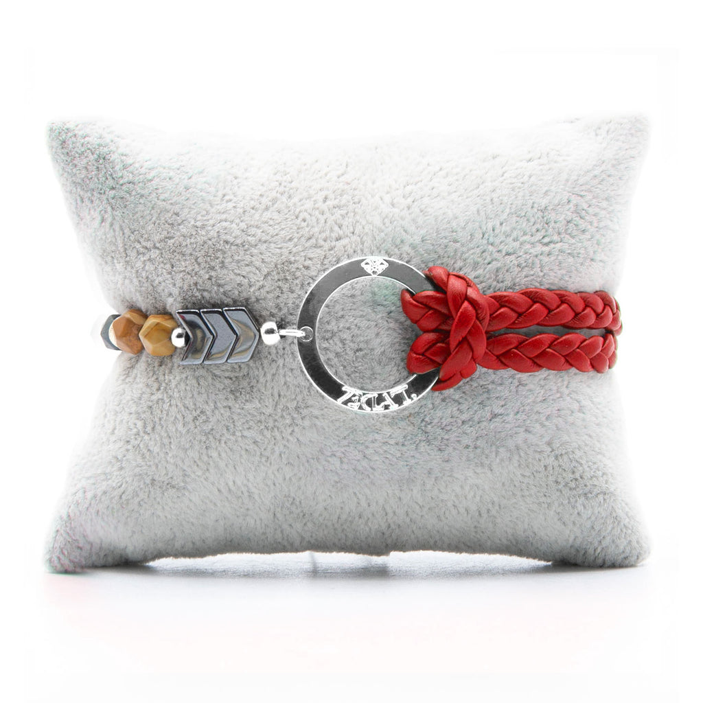 Bracelet Personnalisable Phoenix Woodstone Argent Rouge T