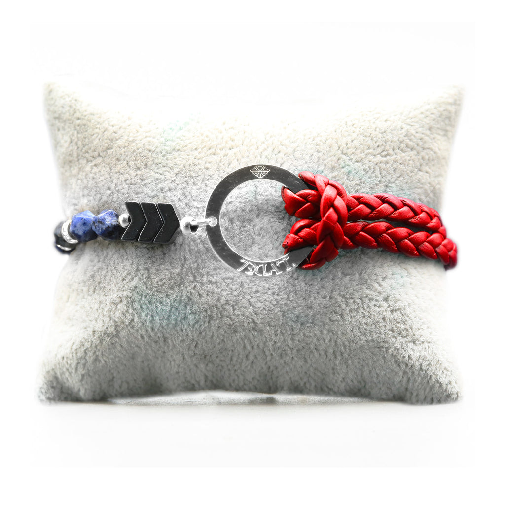 Bracelet Personnalisable Phoenix Sodalite Argent Rouge T