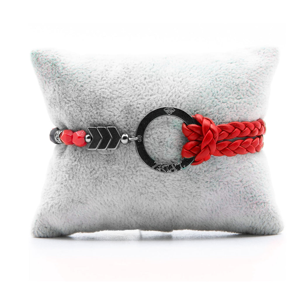 Bracelet Personnalisable Phoenix Rouge Ruthénium Rouge T