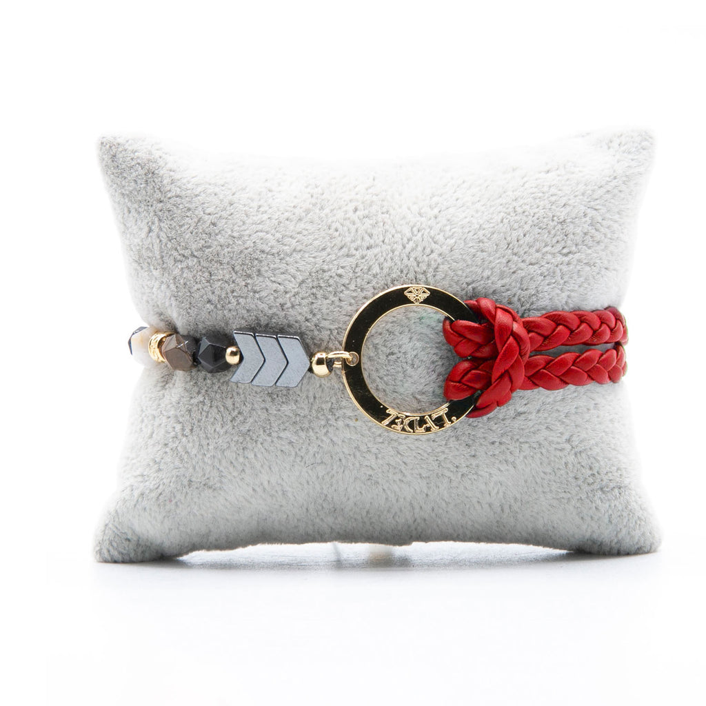 Bracelet Personnalisable Phoenix Œil de Faucon Or Rouge T